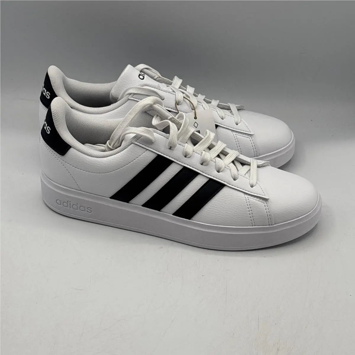 Adidas Grand Court 2.0 Women 8.5 White Black Leather Sneakers GW9214