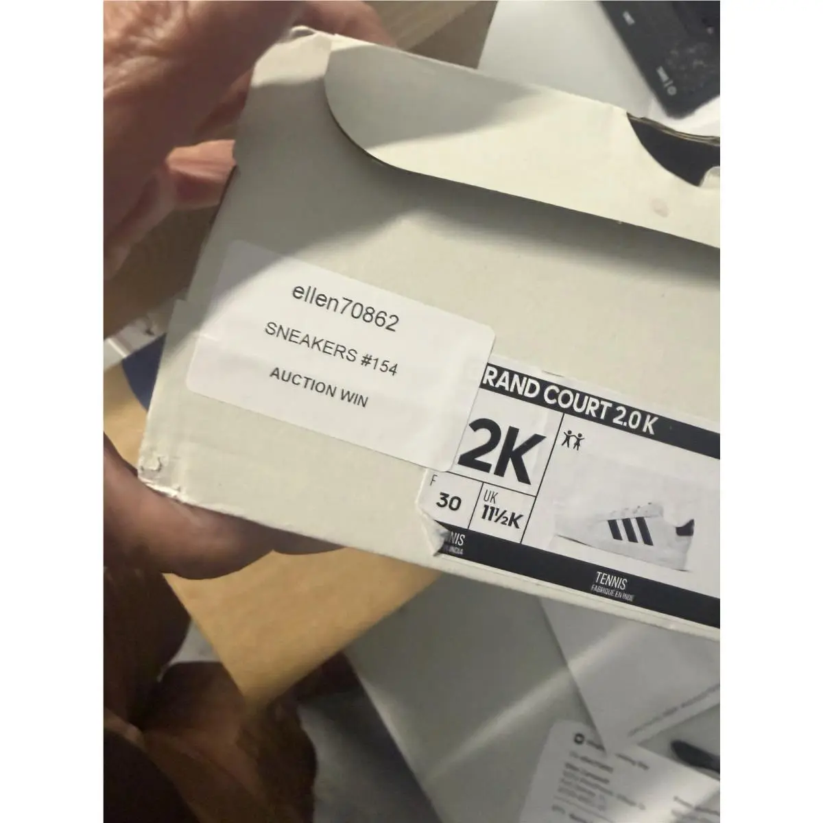 Adidas Grand Court 2.0 K 12 K Size Inbox White 3005