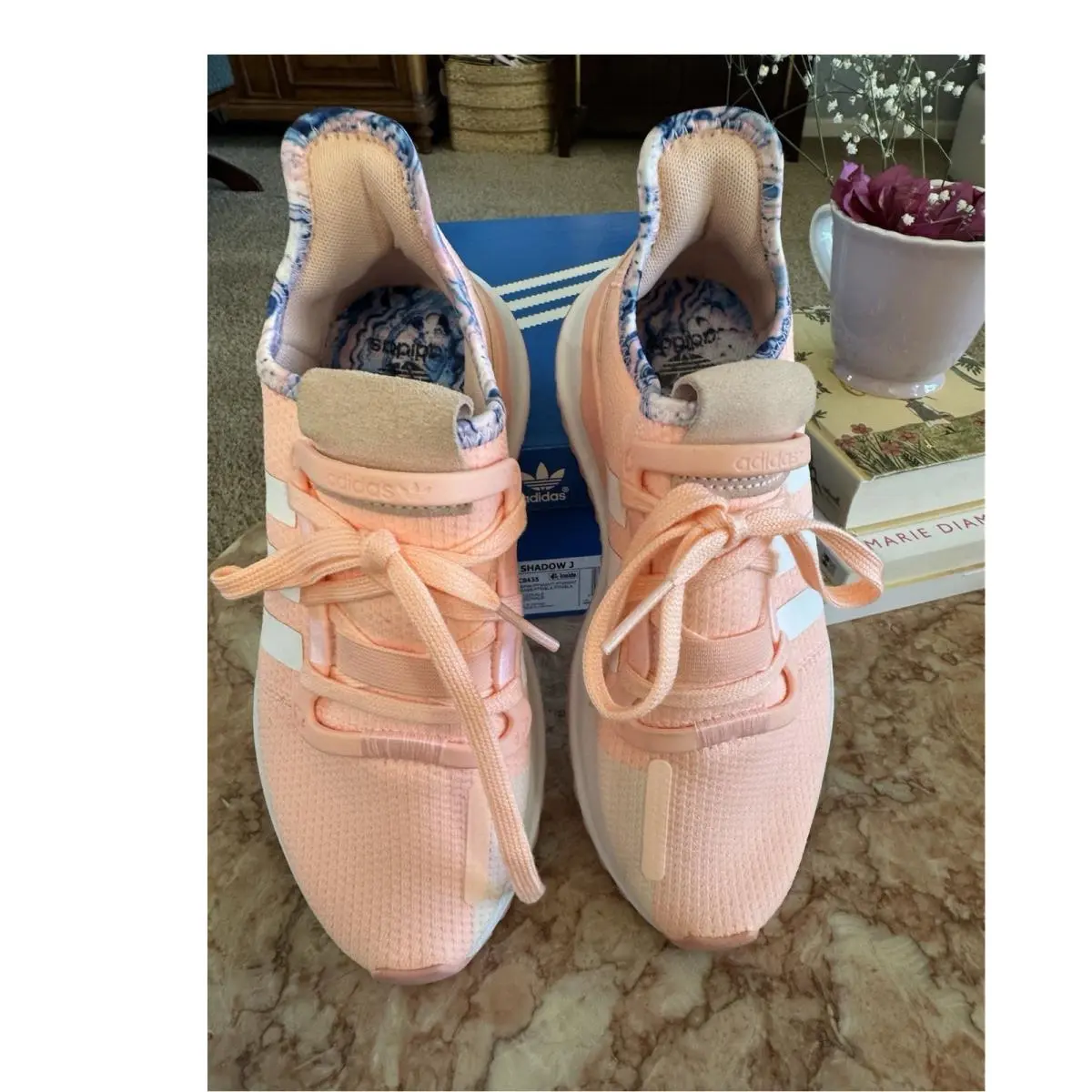 Adidas Originals Girls` Sneakers Pink White US 5 Mesh Comfort Lace Up