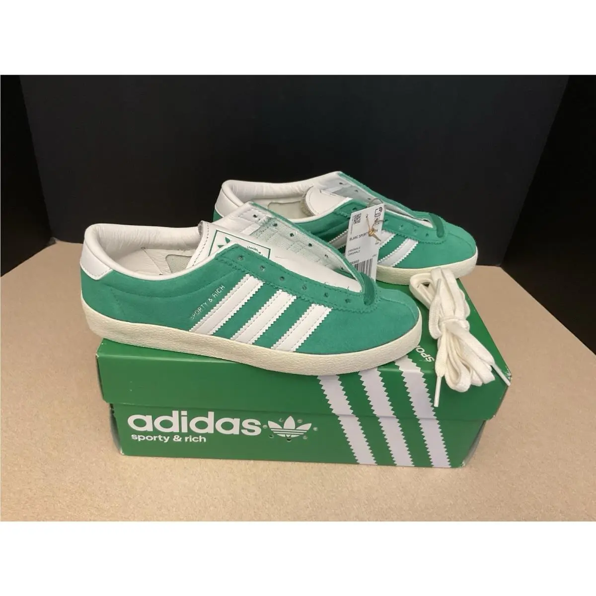 Womens Adidas Sporty Rich x Blanc Court Athletic Shoes. Size 5. Awesome