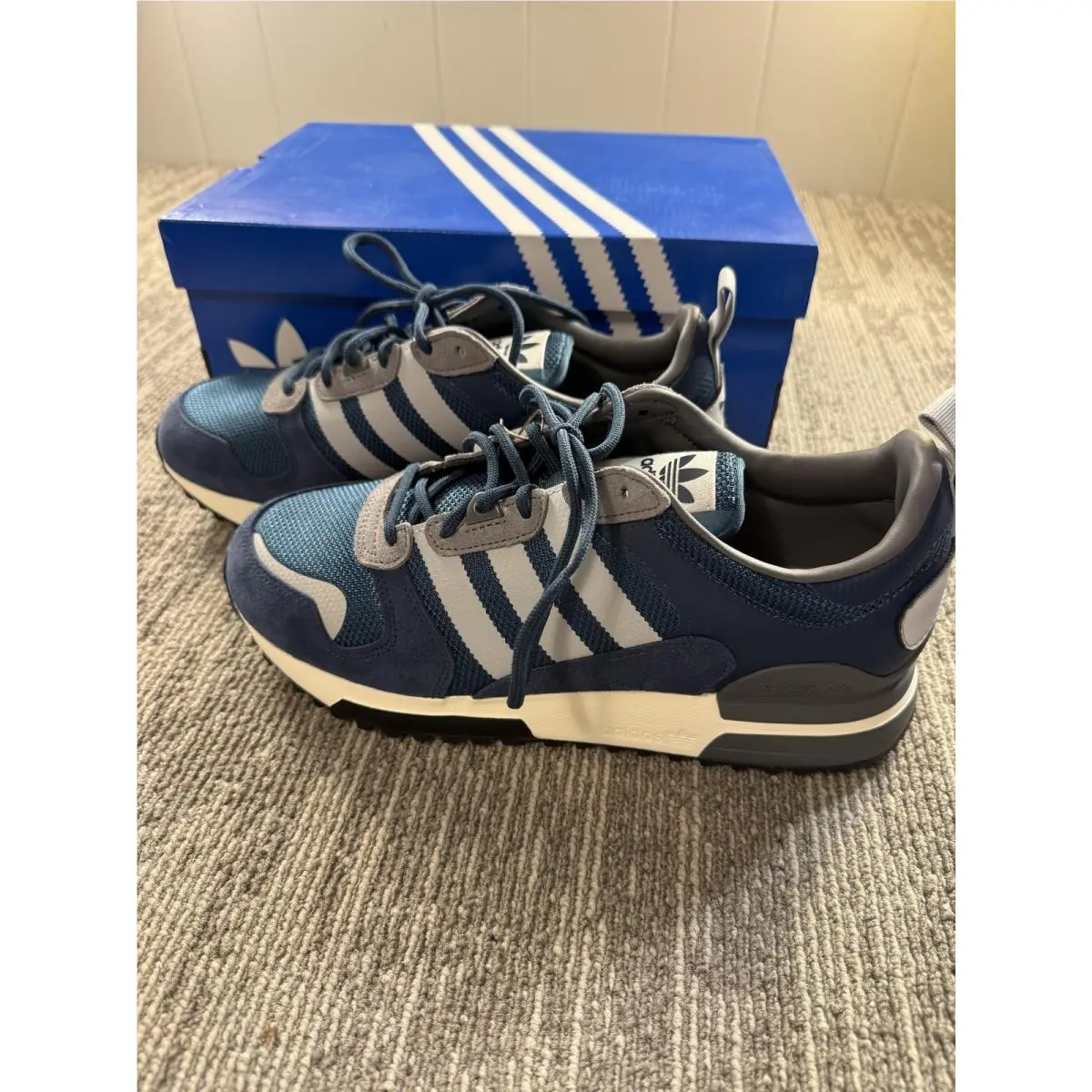 Adidas ZX 700 HD Shoes Mens Size 8.5 Blue Suede Mesh Originals Sneakers H01850