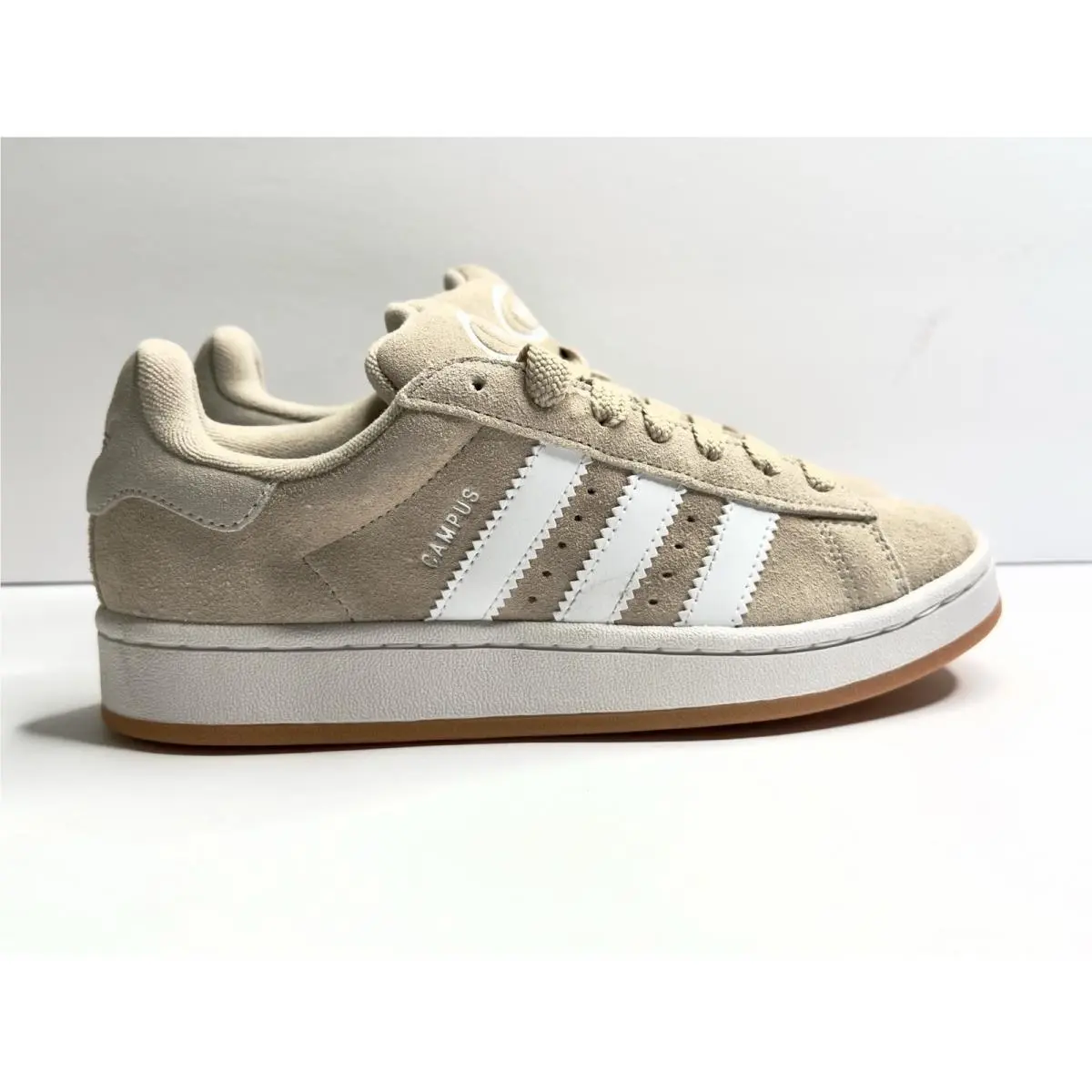 Adidas Unisex 5.5 Women’s 7-7.5 Campus J Wonder Beige Suede White/gum