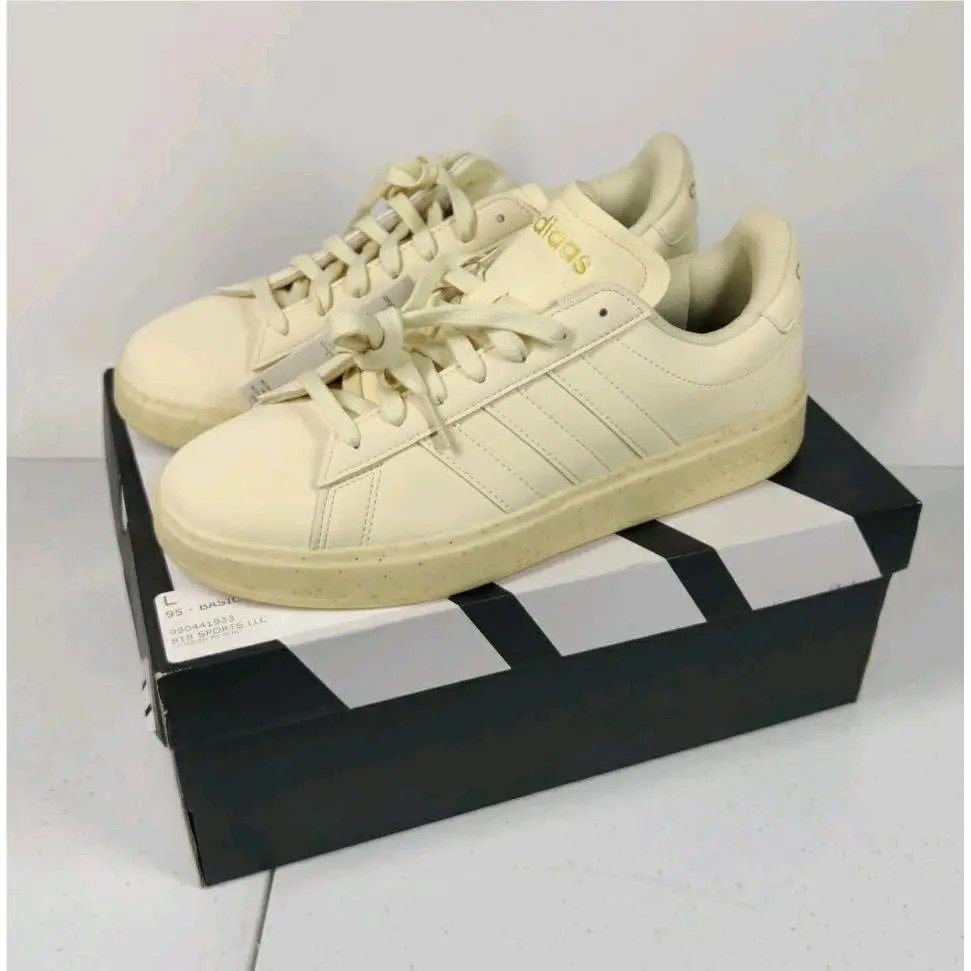 Adidas Grand Court 2.0 Creme/yellowish Women`s Shoes Sparkly Soles