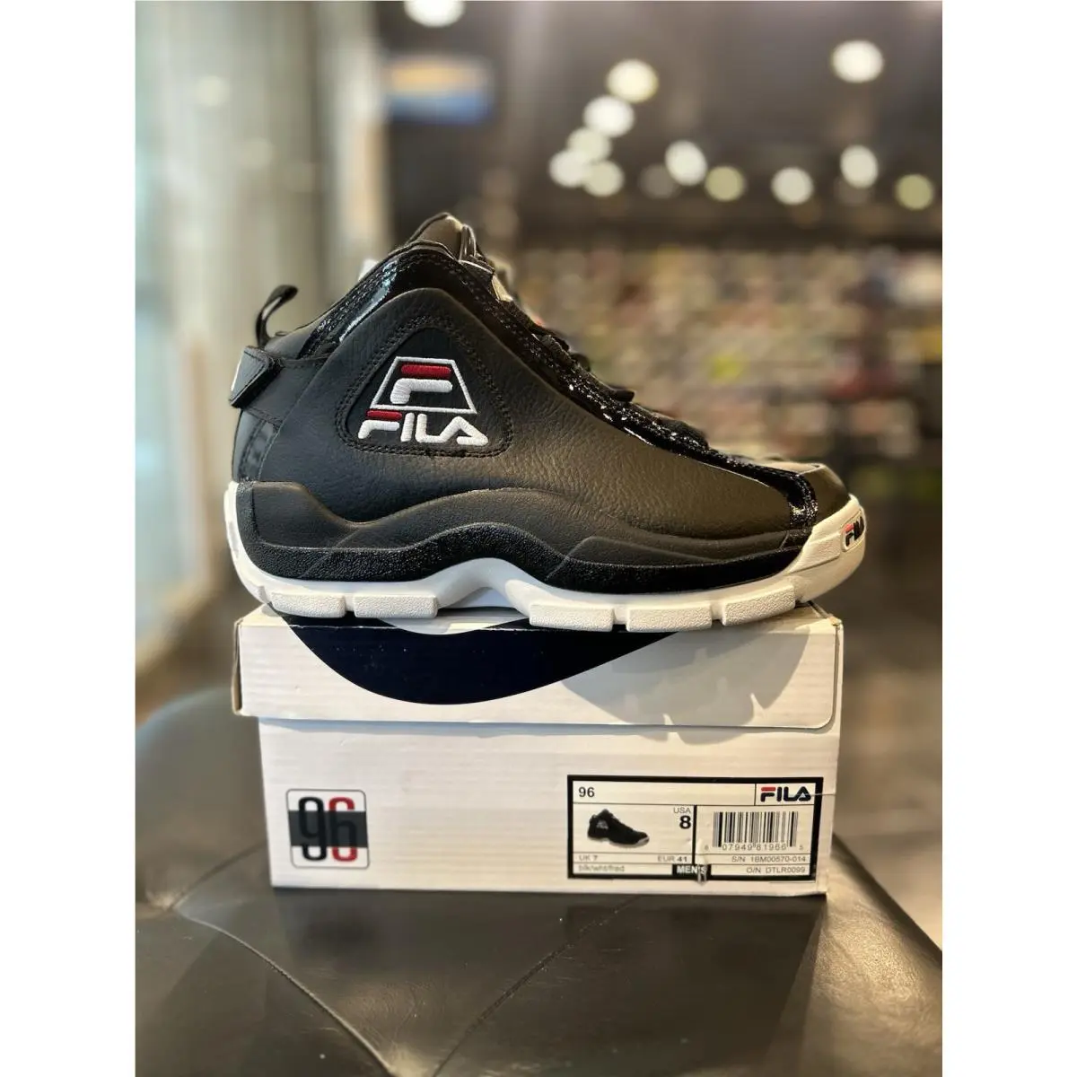 Fila Grant Hill 96 Black Size 8 Men Shoes