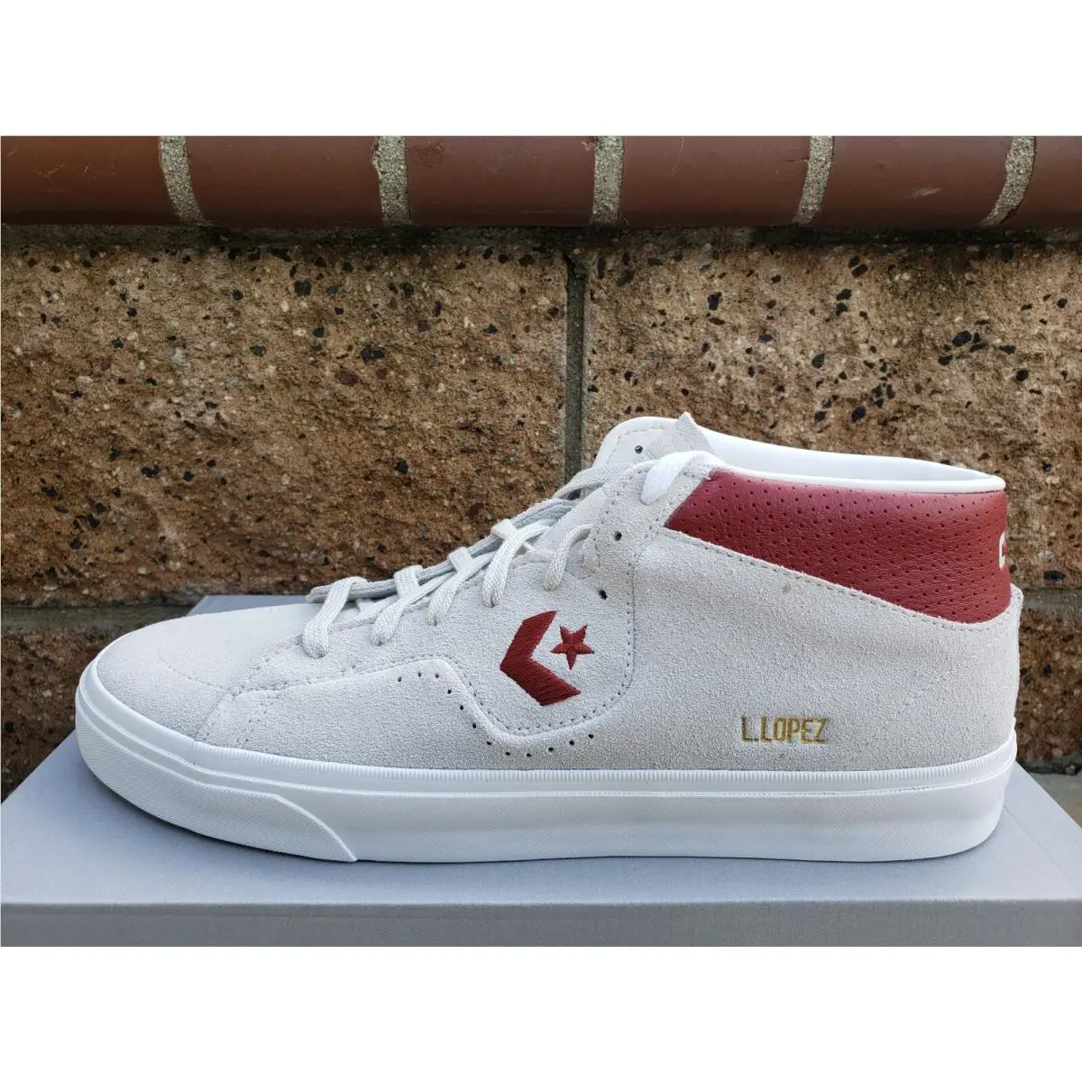 Louie Lopez Pro Mid Top Shoes Pale Putty Cayenne 171982C Men`s Size 13 by Converse