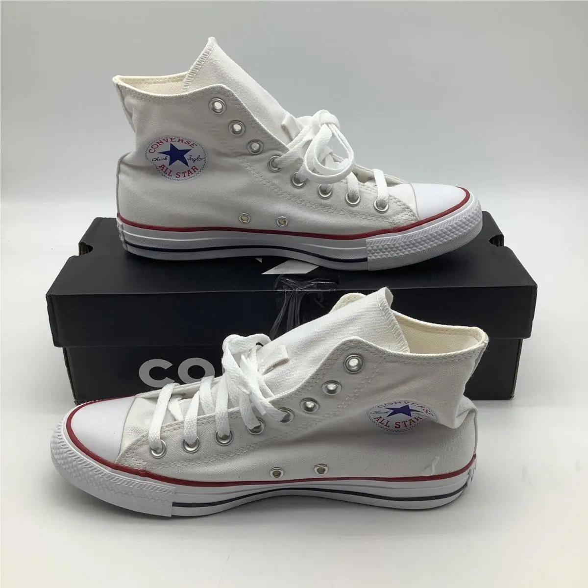 All Star Hi Tops Optical White Canvas Sneakers W7650 Womens Size 9 by Converse