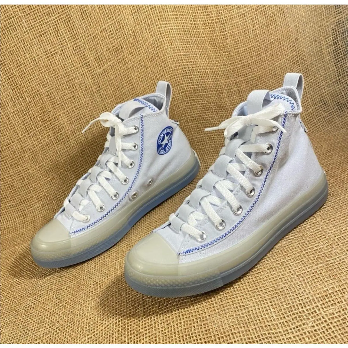 Chuck 70 High Top Women’s 8 Men’s 6 White Blue Stitch Sneakers by Converse