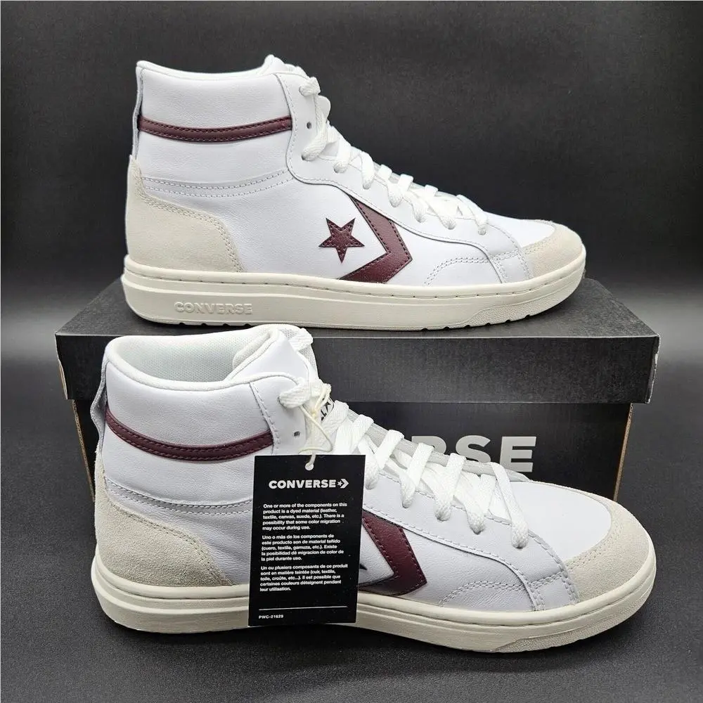 Mens 10 Women 11.5 Pro Blaze Classic Mid Top White Violet Shoes Sneaker by Converse