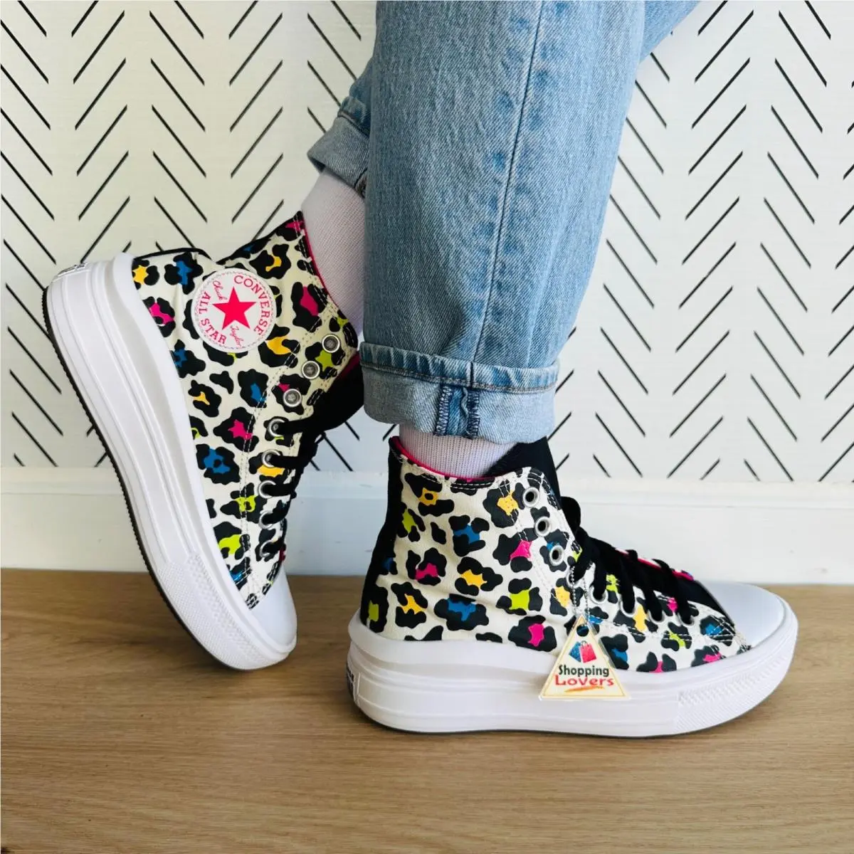 All Star Ctas Move Hi Kids Shoes 5.5 Platform Leopard Sneaker 272376C by Converse