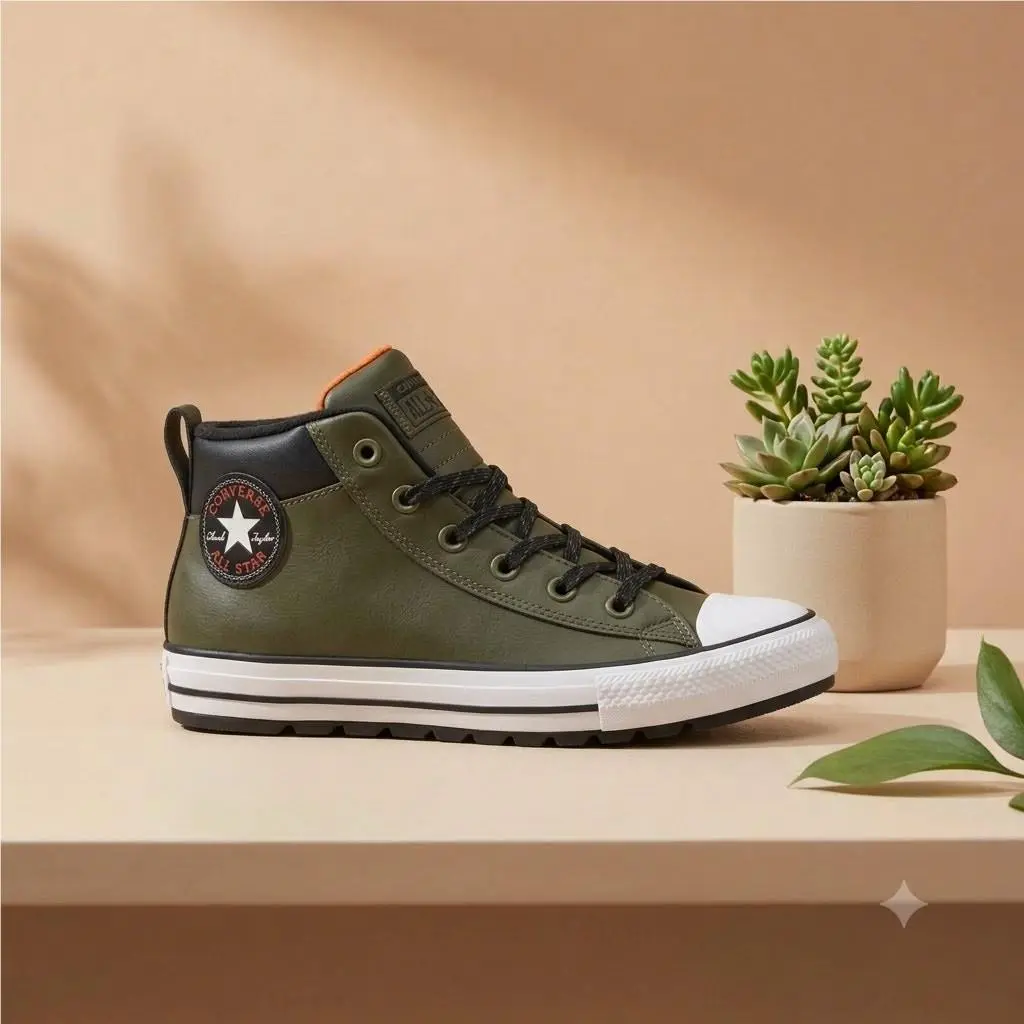 Converse Unisex Chuck Taylor Street Lugged Mid Cargo Khaki/white size12W/10M - Green