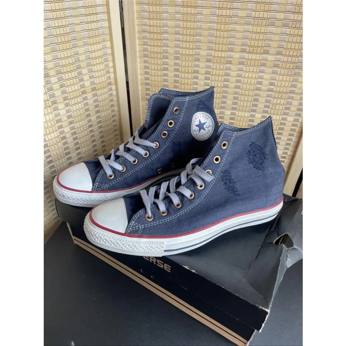 Chuck Taylor All Star High Top Mens Size 11 Blue Distressed Navy Rare by Converse