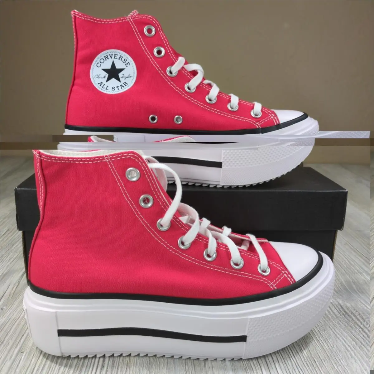 Chuck Taylor All Star Lift Double Stack Red Womens Size 8 A15542C by Converse