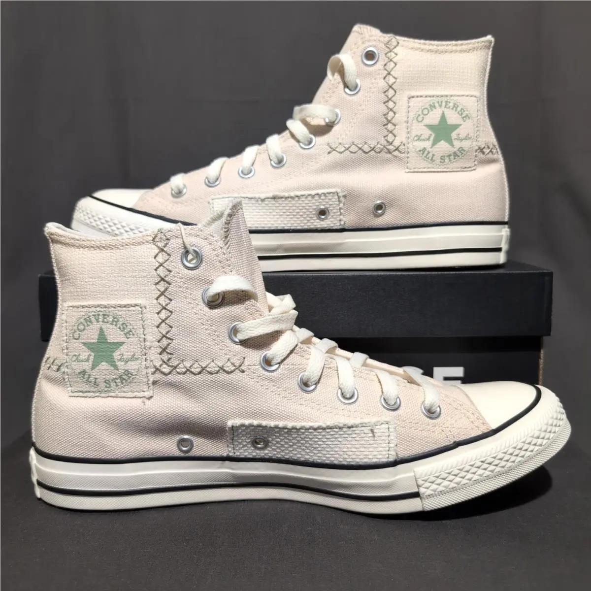 Chuck Taylor All Star Hi Patchwork Sneakers Men`s 8 Dune Egret by Converse