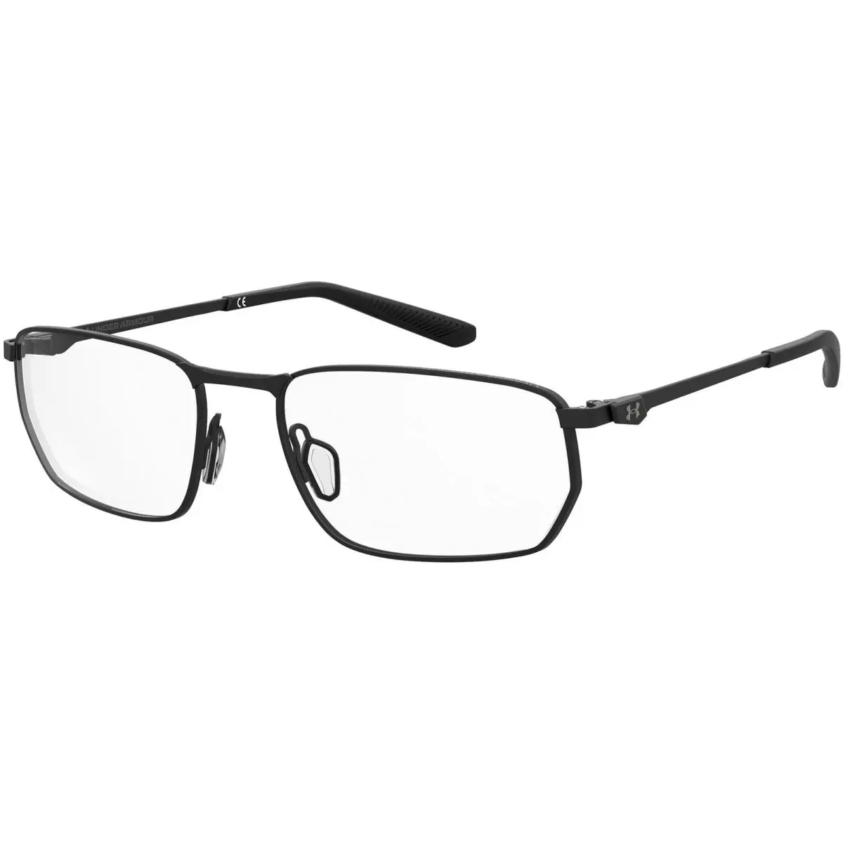 Men`s Matte Black Soft Square Eyeglass Frames - UA5046G 0003 55 by Under Armour