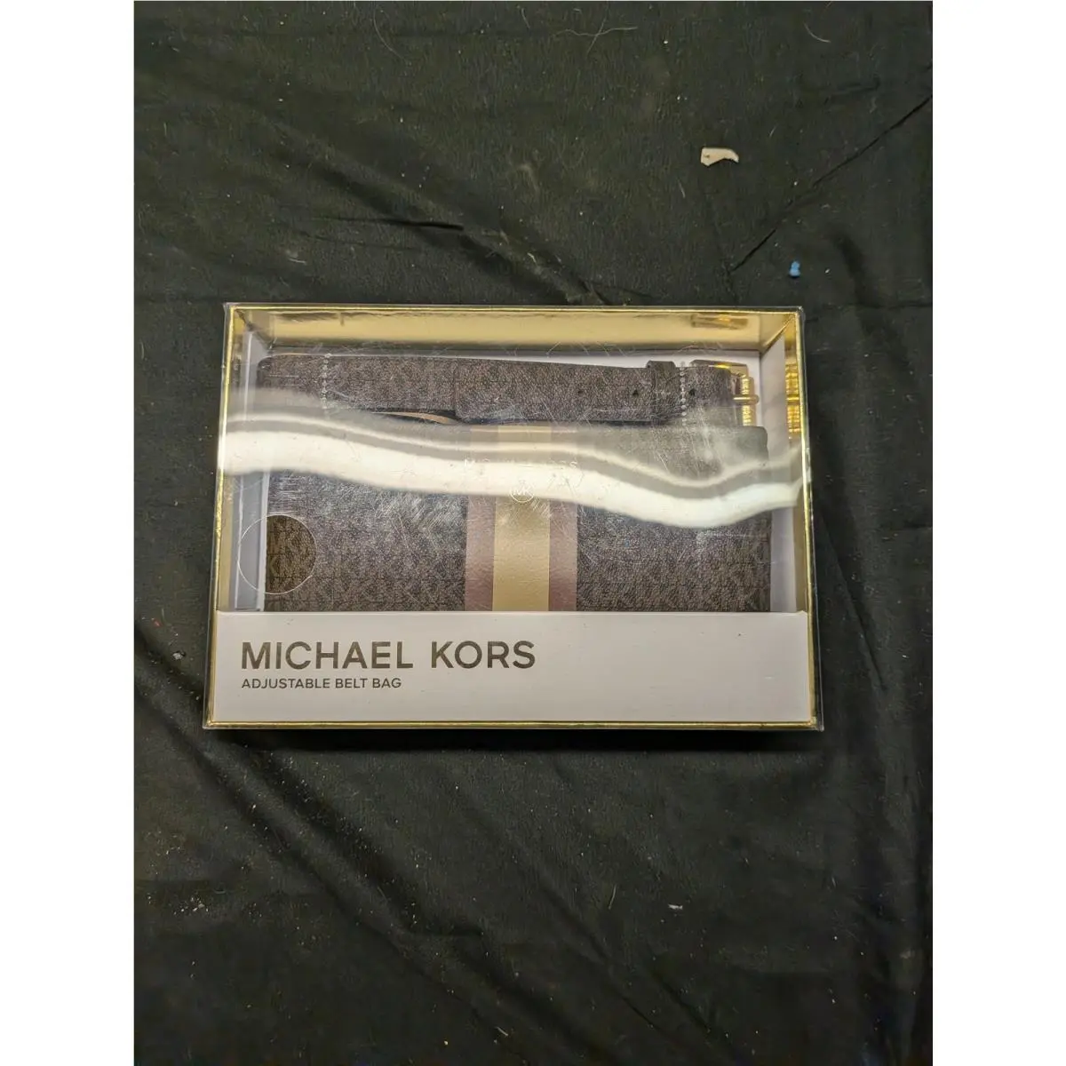 Michael Kors Womens Adjustable Belt Bag Fanny Pack L/xl Brown Monogram Purse