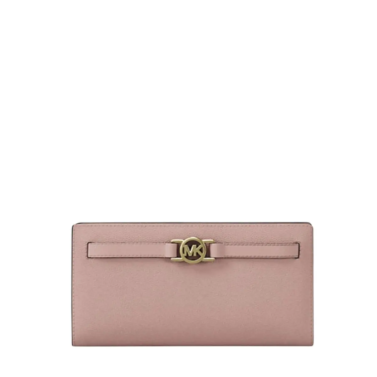 Michael Kors Large Pebbled Leather Wallet IN Pink Powder Blush Reed