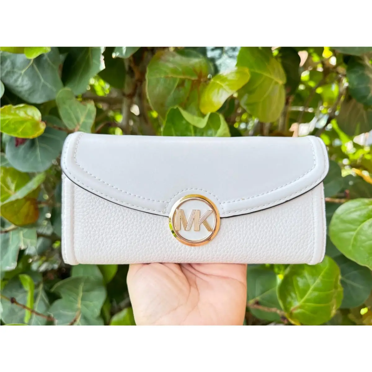 Jet Set Fulton Large Flap Envelope Continental Wallet Optic White by Michael Kors