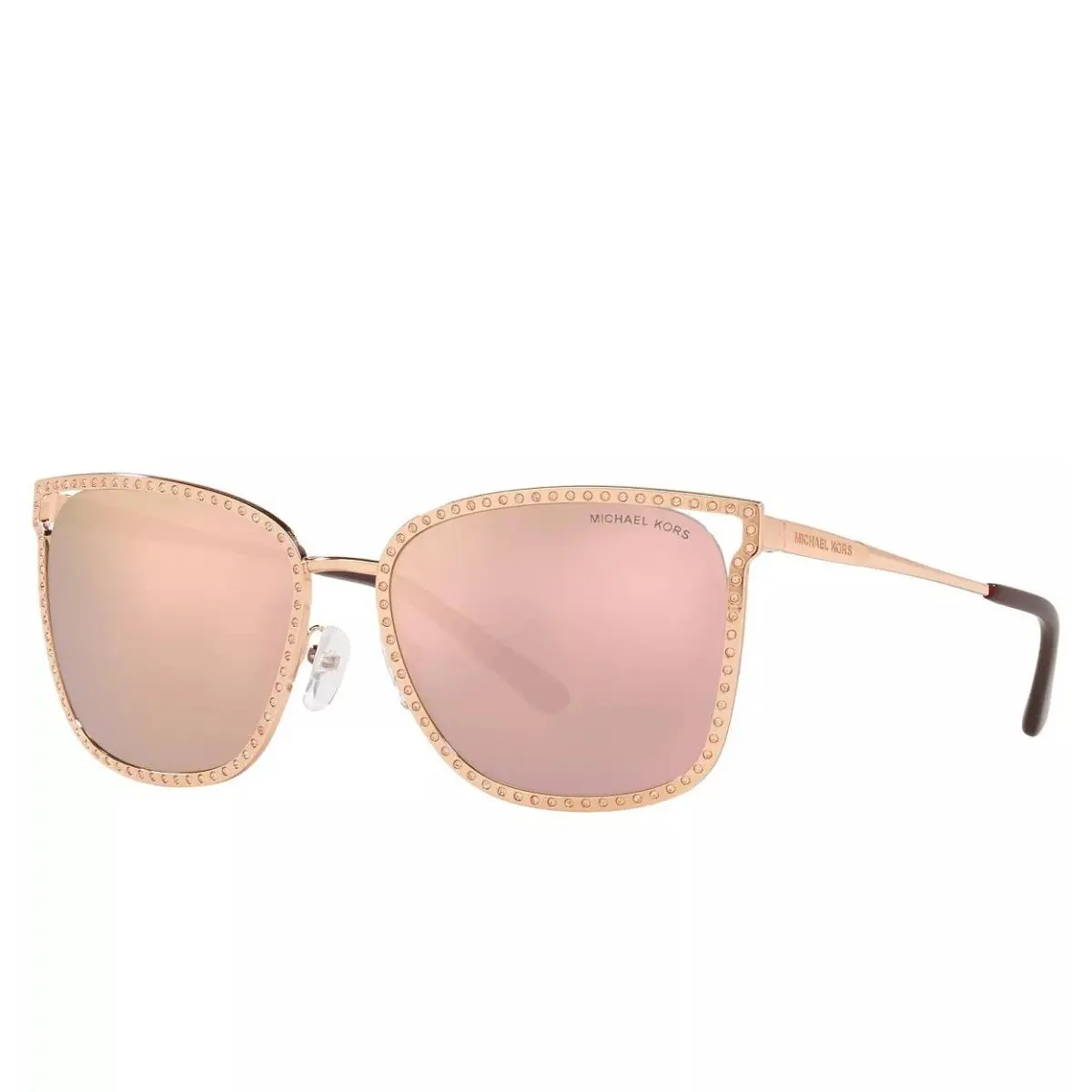 Women`s Stockholm Mirror Square Sunglasses with Case Rose Gold by Michael Kors