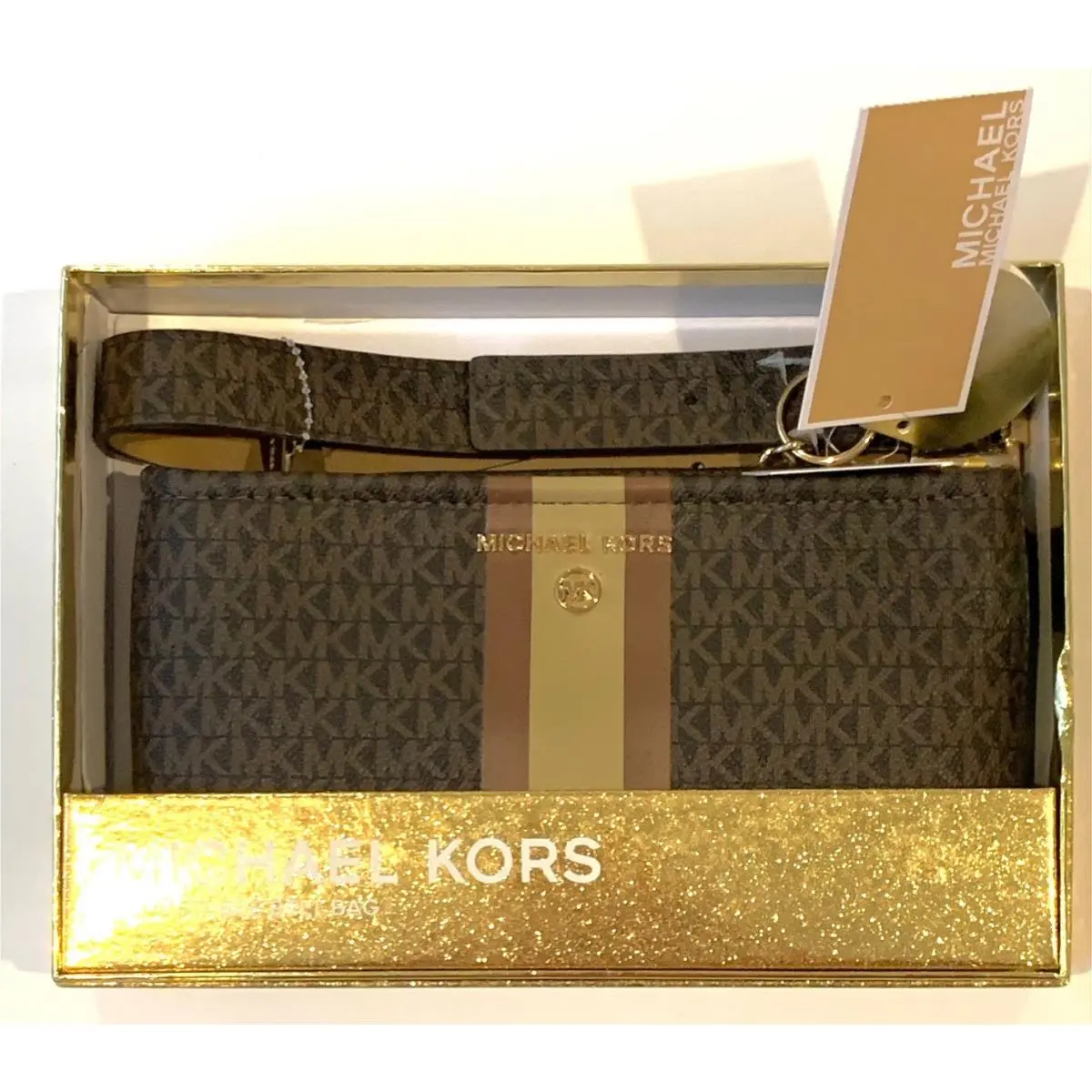 Michael Kors Fanny Pack Adjustable Belt Bag Purse Brown Gift Box Small Med