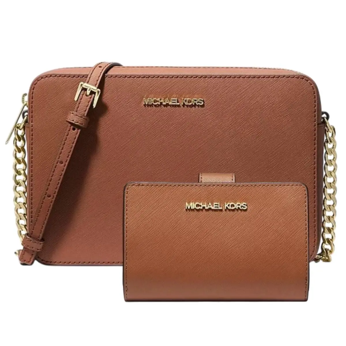 Michael Kors Jet Set Travel East West Crossbody Wallet Set Luggage