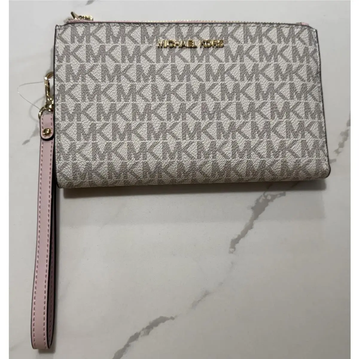 Michael Kors Double Zip Wallet with Wristlet Powder Blush