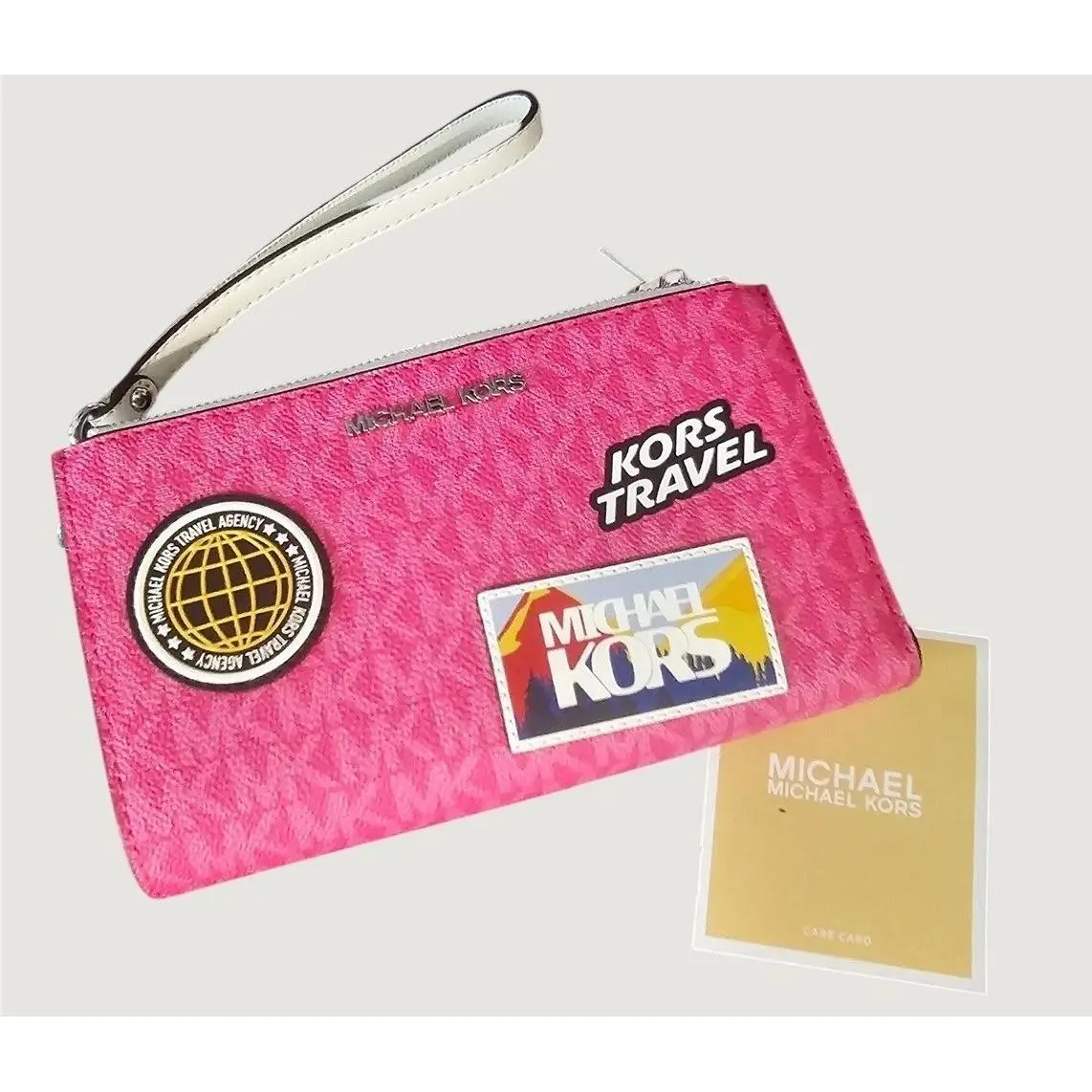 Wristlet Dragonfruit Jet Set Travel Patch LG Double Zip ST04 by Michael Kors