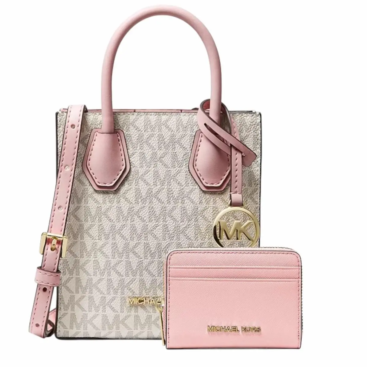Jet Set Travel XS Mercer Crossbody Bag Wallet Set Vanilla Pink by Michael Kors