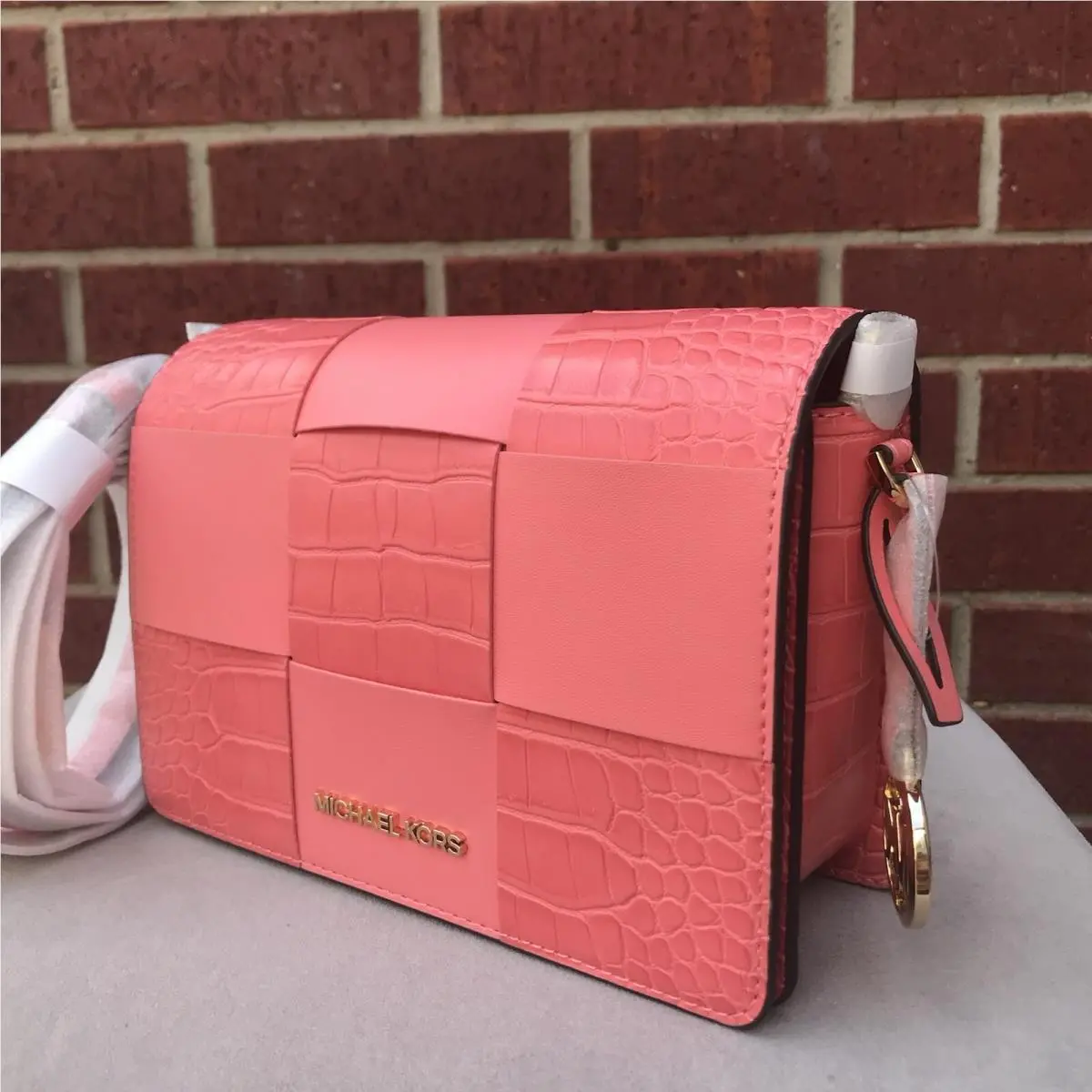 Michael Kors Mercer SM Crossbody Convertible Clutch Bag Grapefruit