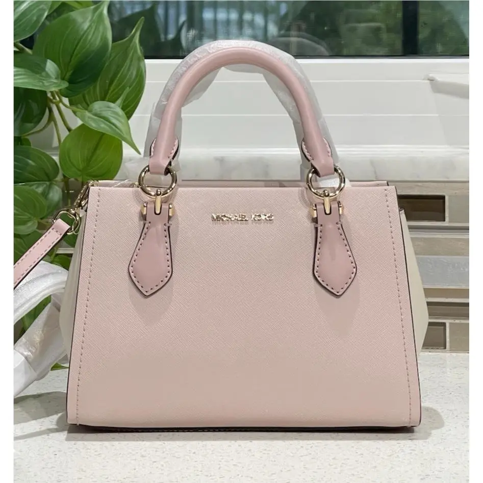 Michael Kors Marilyn Small Messenger Crossbody Satchel Bag MK Blush Pink Gold