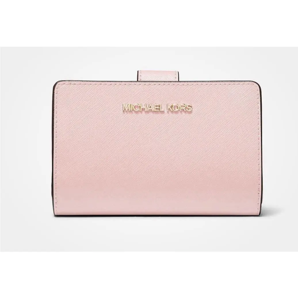 Jet Set Medium Crossgrain Leather Bifold Wallet Pink 35F7GTVF2L-424 by Michael Kors