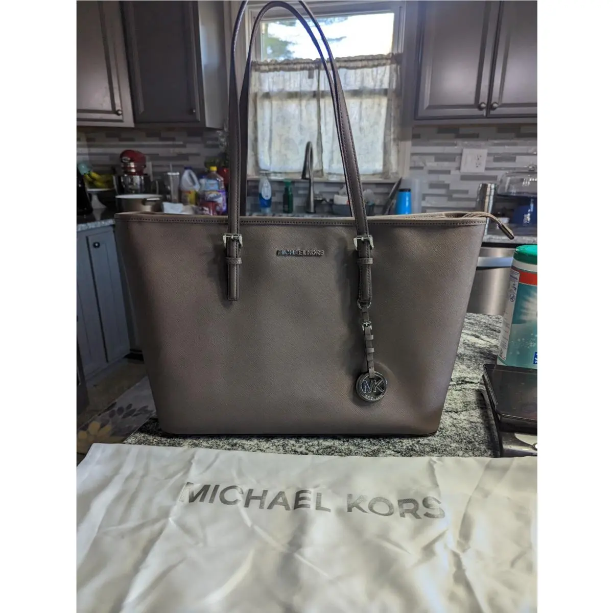 Large Tote Bag Purse Handbag Deep Lavender Shoulder Bag by Michael Kors