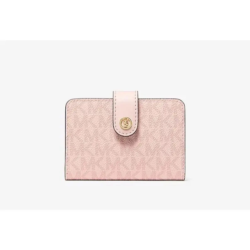 Jet Set Travel Small Signature Logo Billfold Wallet Powder Blush by Michael Kors