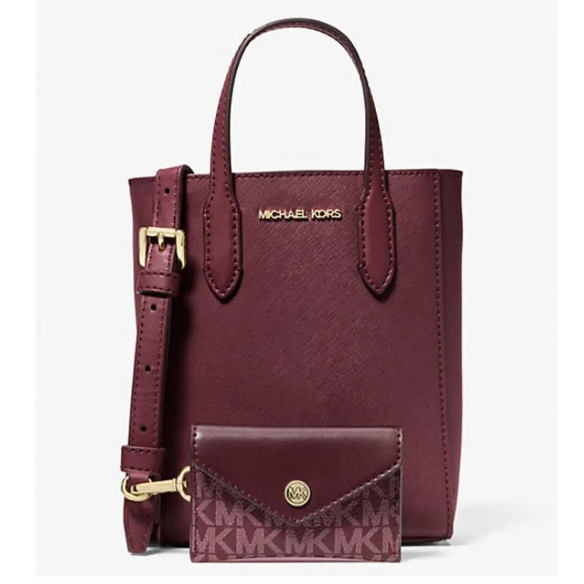 Vincent Extra-small Saffiano Leather Crossbody Bag with Logo Card by Michael Kors