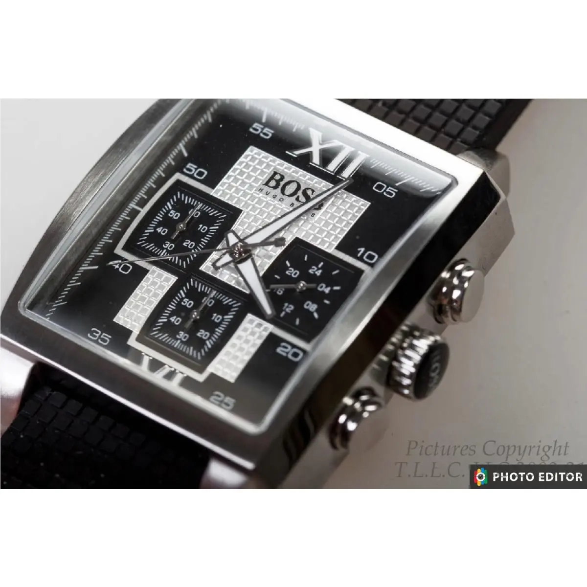 New/htf Silver Square/rectangular Chronograph 1512442  Watch by Movado by Hugo Boss