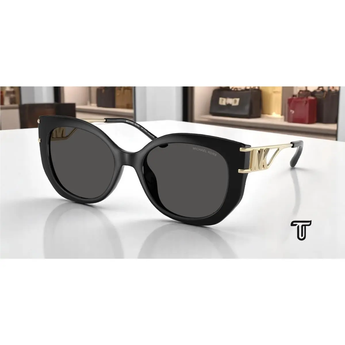 MK2236U 300587 Alicante Black Dk Grey Solid 53 m Women`s Sunglasses by Michael Kors