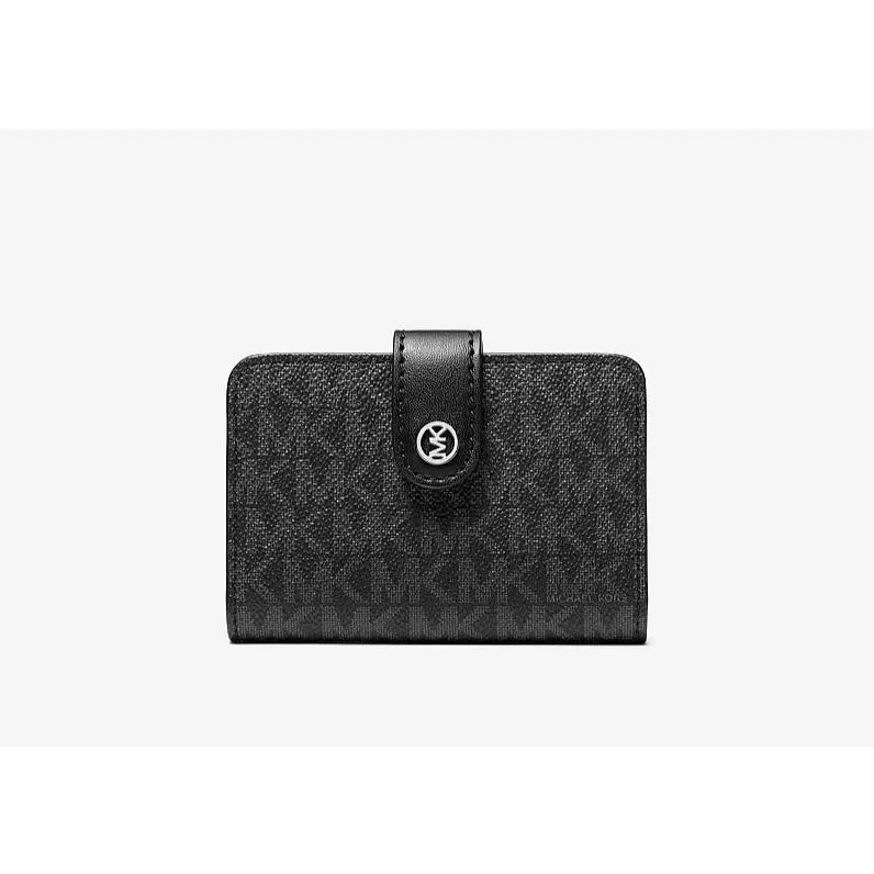 Michael Kors Jet Set Travel Small Signature Logo Billfold Wallet Black