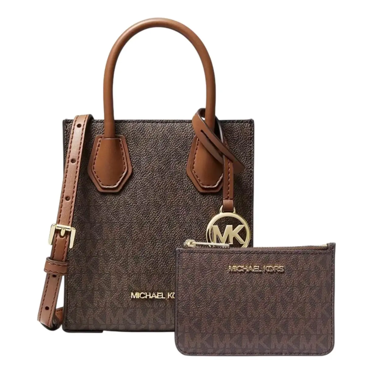 Jet Set Travel XS Mercer Crossbody Bag Coin Wallet Set Brown by Michael Kors