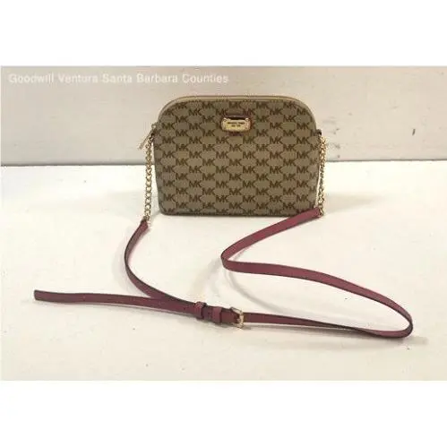Michael Kors Cindy Large Dome Crossbody Bag W/chain Pink Leather Strap W/tags