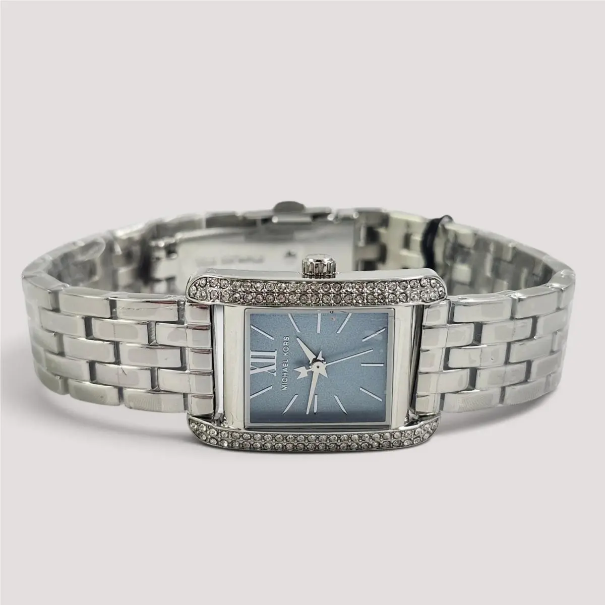 Petite Monroe Silver Blue Pave Watch MKO1169 Box by Michael Kors