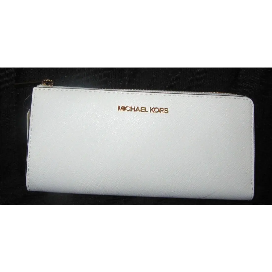Jet Set Travel Large 3/4 Zip Wallet Optic White by Michael Kors