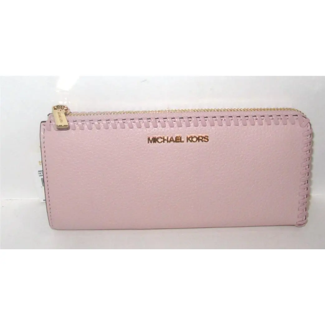 Michael Kors Jet Set Travel Large 3-Quarter Zip Wallet Powder Blush