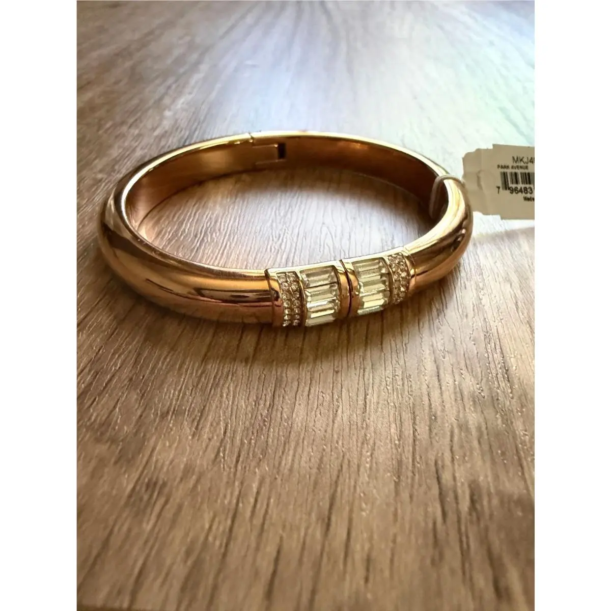 Michael Kors Park Avenue MKJ4922791 Rose Gold Baguette CZ Bangle Bracelet AW