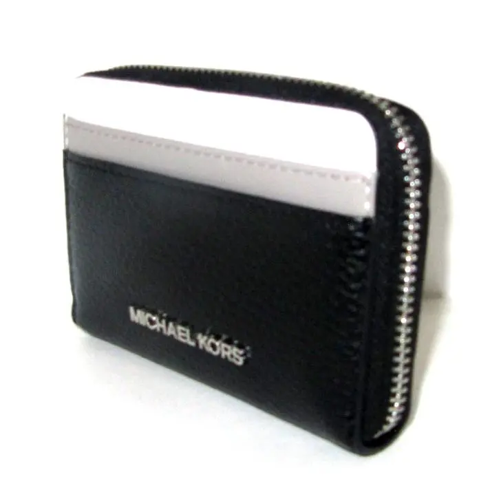 Michael Kors Jet Set Travel Med Zip Around Card Case ID Wallet Black NWT$188