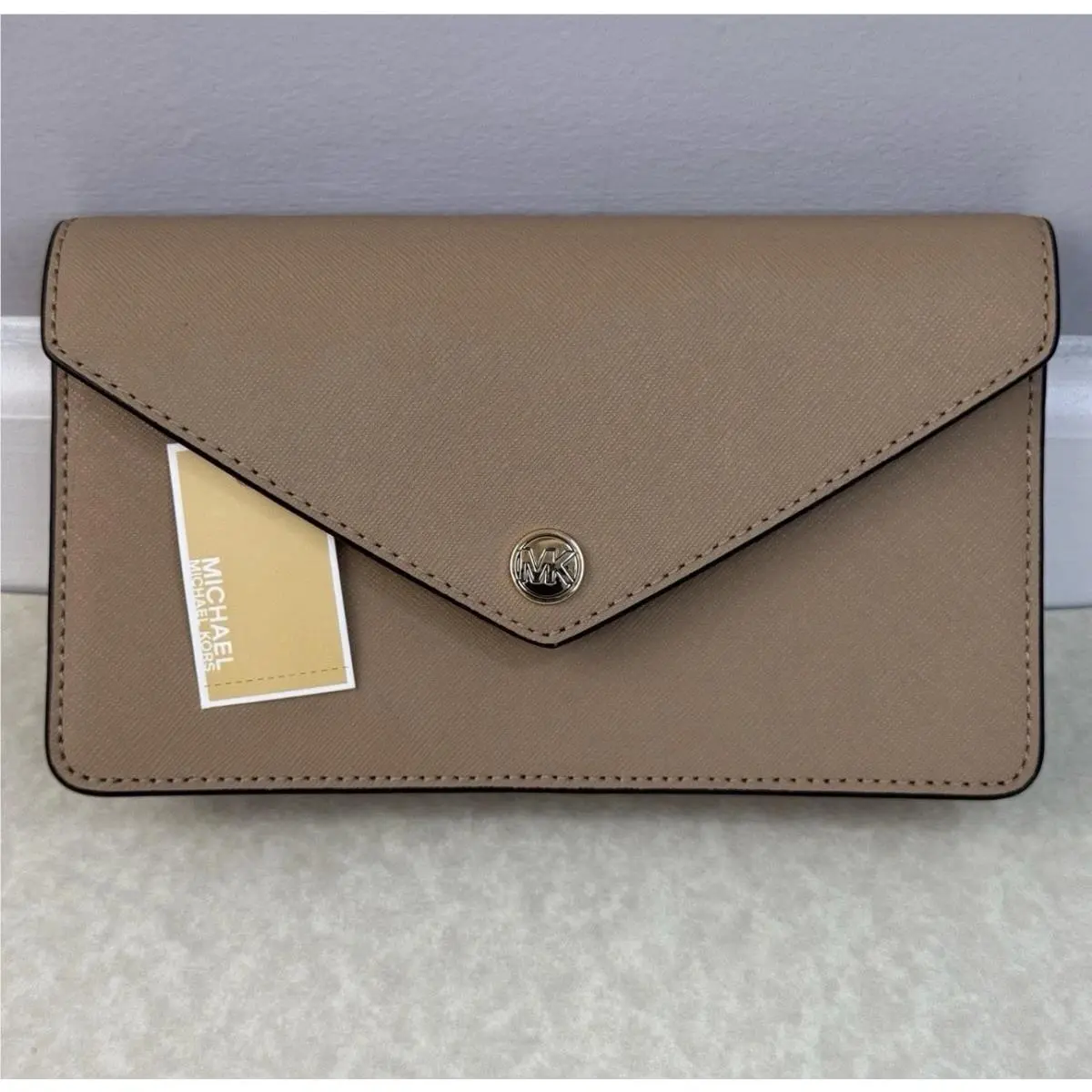 Michael Kors Wallet Camel Jet Set Travel Leather Envelope Continental Flap