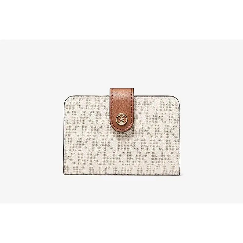Jet Set Travel Small Signature Logo Billfold Wallet Vanilla by Michael Kors