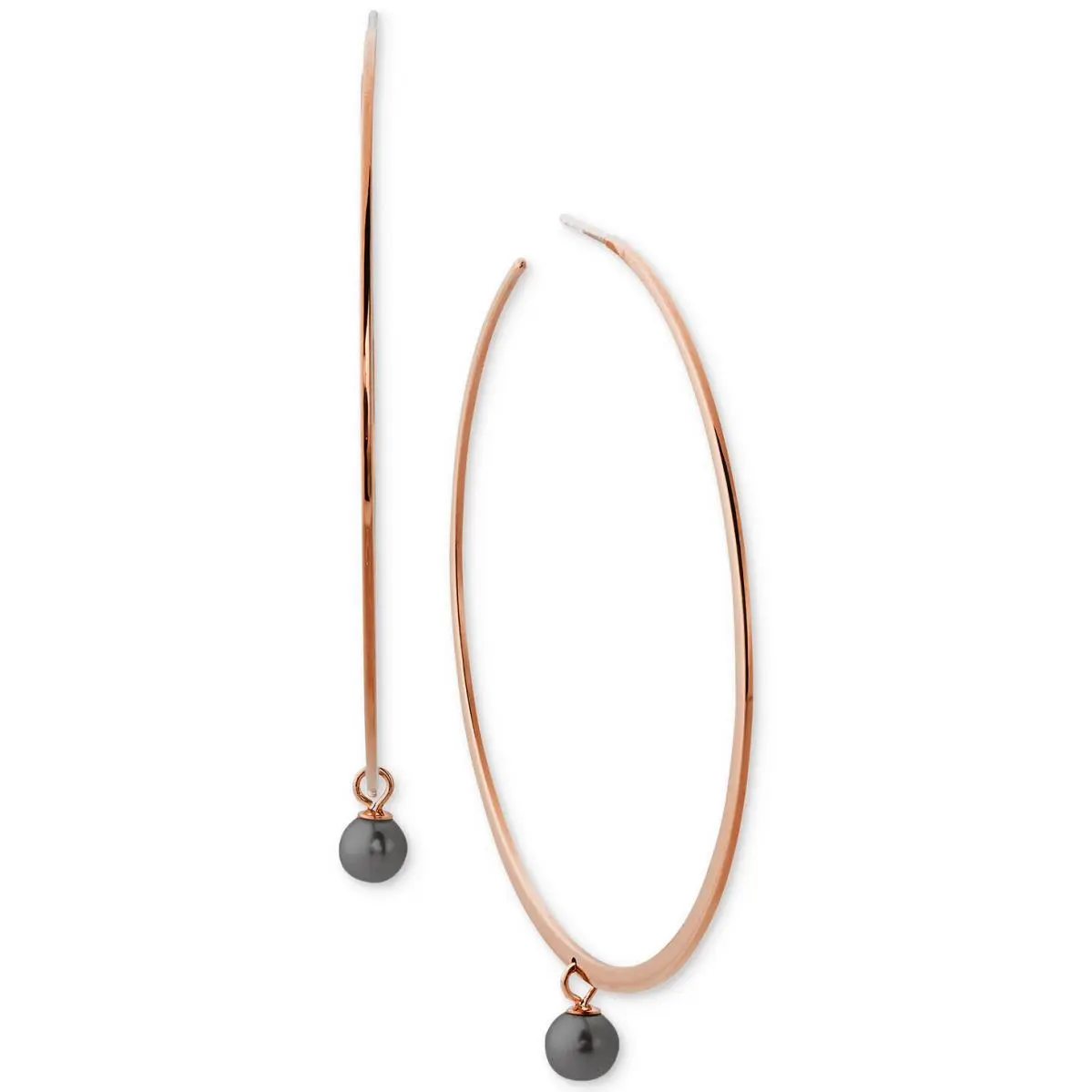 Artificial Pearl Rose Gold-tone Hoop Earrings Retail by Michael Kors