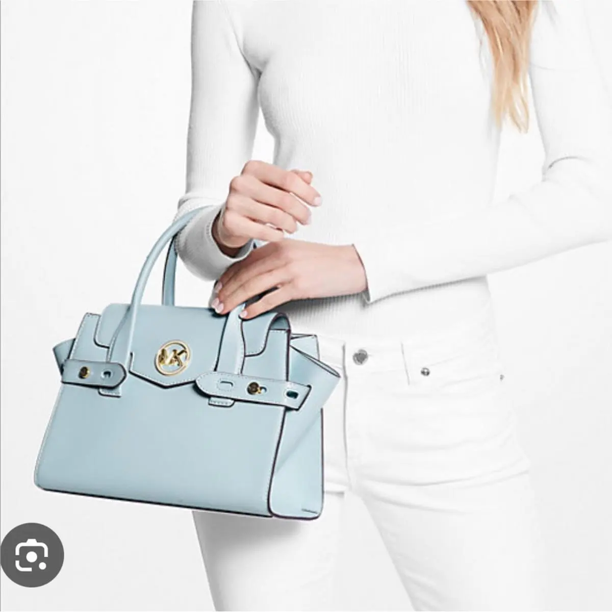Satchel Bag Carmen Light Blue Retails by Michael Kors
