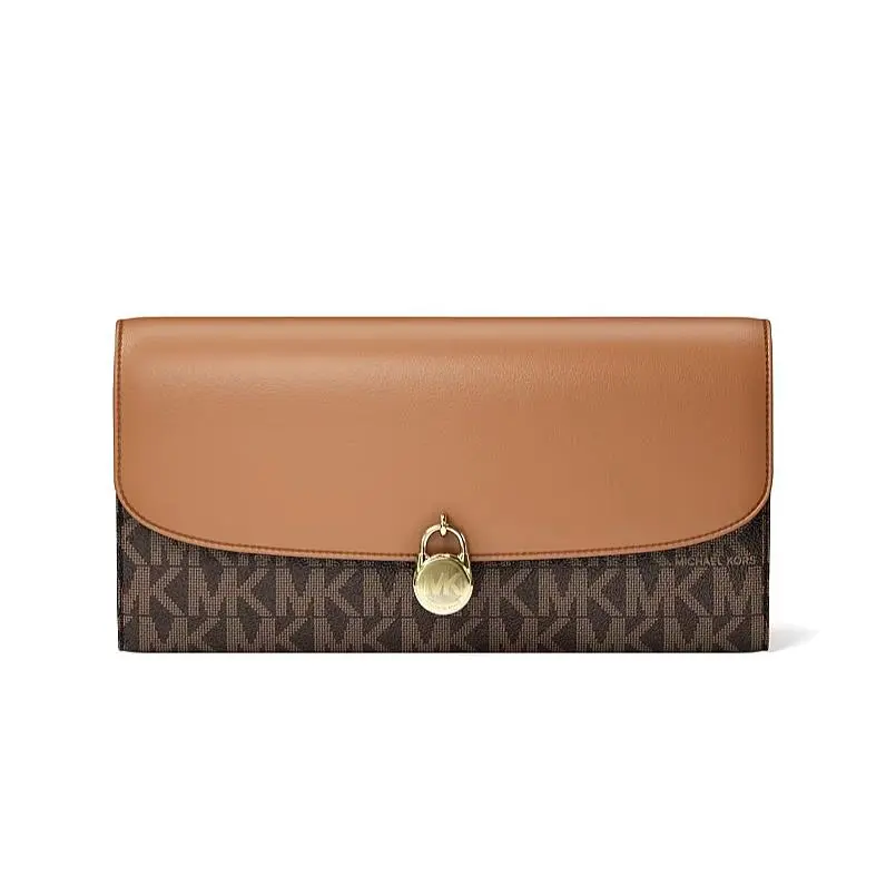 Michael Kors Hamilton Large Signature Logo Continental Wallet Brown