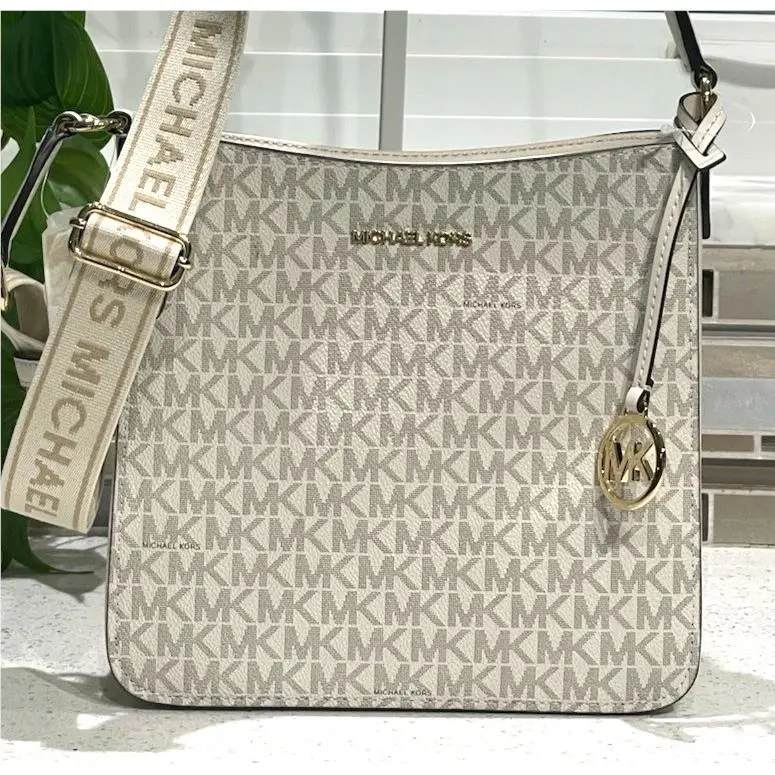Jet Set Travel Small Zip Crossbody Messenger Bag Tote MK Cream Logo by Michael Kors