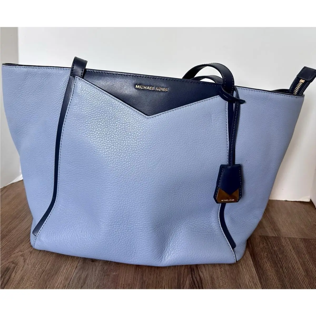 Whitney Large Leather Tote Pale Blue Dust Bag by Michael Kors